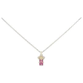 Autre Marque Colar de diamante e turmalina K10YG Dourado