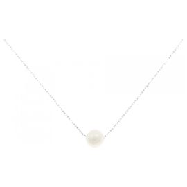 Autre Marque Collar de perlas de agua dulce en oro blanco K10 Otro