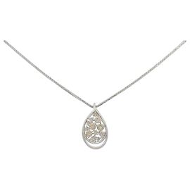 Autre Marque Platin-Diamant-Halskette Silber