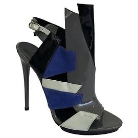 Balenciaga Geometric Multi-color Patent Leather Sandals Multiple colors