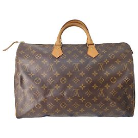 Louis Vuitton Speedy Handbag Monogram Canvas 30 Beige