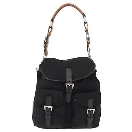 Prada Double Pocket Drawstring Tessuto Nero