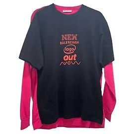 Balenciaga Conjunto T-shirt Logo e Suéter Rosa Multicor
