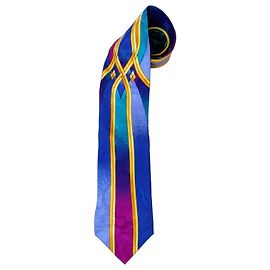 Gianni Versace Gravata de Seda Jacquard Multicor