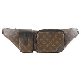 Bolsa de Ombro Monogram Macassar Louis Vuitton Marrom Preto
