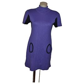 Mini Robe Twin Set Violette et Noire Noir Violet foncé