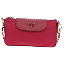 Prada Chain Tessuto and Saffiano Leather Small Rosa