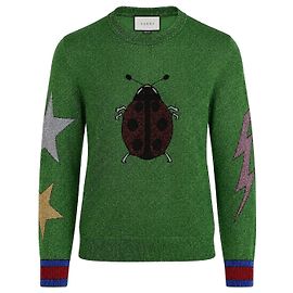 Gucci Alessandro Michele Lurex Strickpullover Mehrfarben Grün