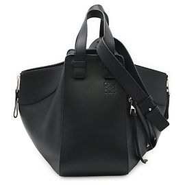 Loewe Hammock Black Leather Handbag Black