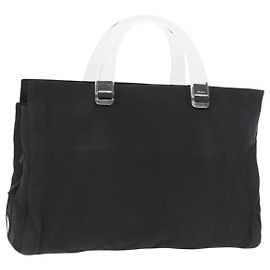 PRADA Borsa a mano in nylon nero argento Auth 177469 Nero Argento