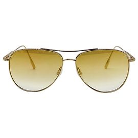 Barton Perreira Gold Trask Aviator Sunglasses Golden