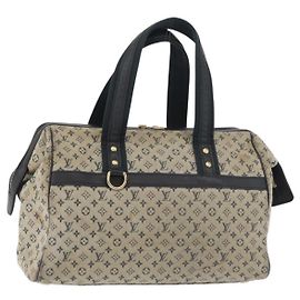 LOUIS VUITTON Monogram Mini Josephine GM Sac à Main Bleu M92211 LV Auth 178684 Bleu