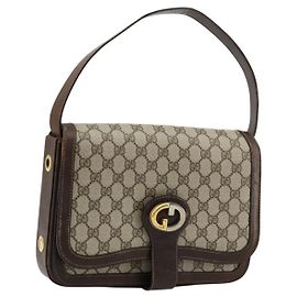Gucci Borsa a Spalla GG Supreme PVC Beige Oro Auth 177691 Beige D'oro