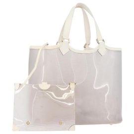 LOUIS VUITTON Sac Tote Epi Plage Lagoon Bay Blanc Transparent M92151 LV Auth ep14269 Blanc Autre