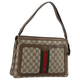 Borsa Sherry Line GG Supreme Web di GUCCI in PVC beige e oro 14 02 034 Auth 178112 Beige D'oro