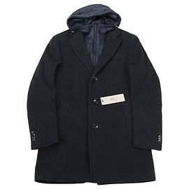 Autre Marque Wollmantel CC Collection Corneliani mit abnehmbarer Kapuzenfutter, Größe 50 Grau