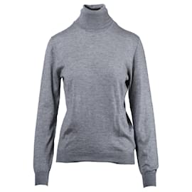 Grau Wollrollkragenpullover Jil Sander Grau