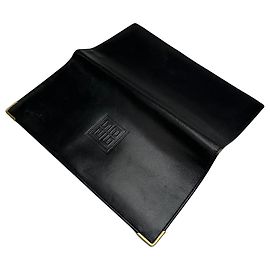 Vintage Givenchy 4G Logo Leather Long Wallet Black Black