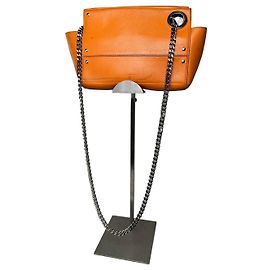 Bolsa de ombro de couro laranja vintage Jil Sander com corrente Laranja