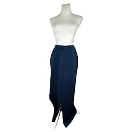Jupe maxi en laine navy vintage Yves Saint Laurent Bleu