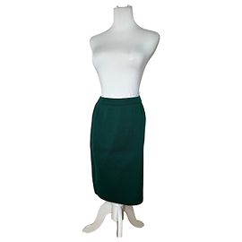 Falda lápiz de lana verde bosque vintage Yves Saint Laurent Verde
