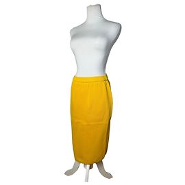 Falda lápiz de lana amarilla caléndula vintage Yves Saint Laurent Amarillo