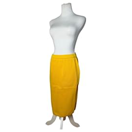 Jupe crayon en laine jaune marigold vintage Yves Saint Laurent Jaune