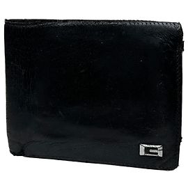 Vintage Gucci Leather Bifold Wallet Black Black