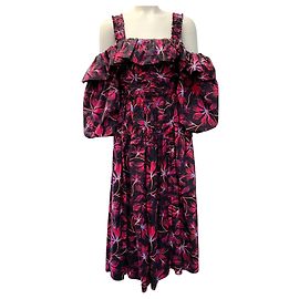 Robe Caprice à imprimé Zinnia rose / violet d'Ulla Johnson Rose