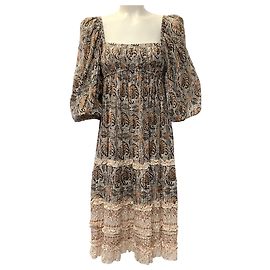 Vestido Midi Aina Marrom / Marfim Ulla Johnson Marrom