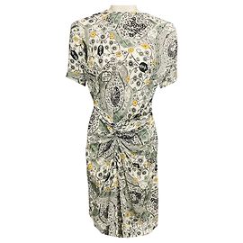 Isabel Marant Etoile Vestido impresso Bardeny Twist Front Ecru / Amêndoa de Isabel Marant Étoile Multicor