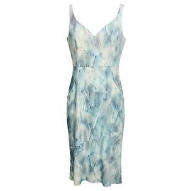 Vestido midi sem mangas com barra godê Yirma Stratus azul de Elie Tahari Azul