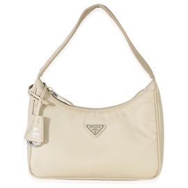Bolsa Mini Reedição 2000 em Re-Nylon Bege da Prada Outro