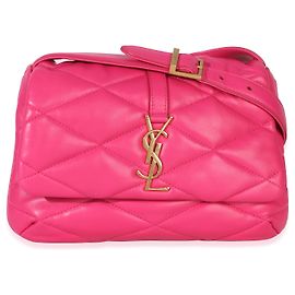 Saint Laurent Pink Diamond Quilted Lambskin Le 5 a 7 Shoulder Flap Bag Pink