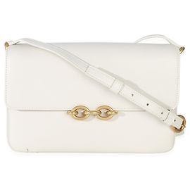 Bolsa Le Maillon em couro de bezerro liso creme da Saint Laurent Branco Outro
