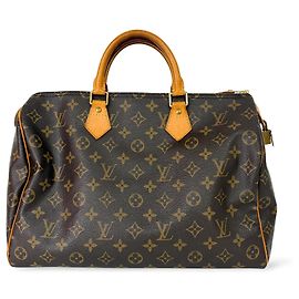 Sac à main Speedy Louis Vuitton en toile Monogram 35 Marron
