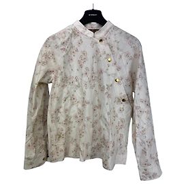 Loro Piana Camicia Stampa Floreale Lino e Cotone Rosa Crudo