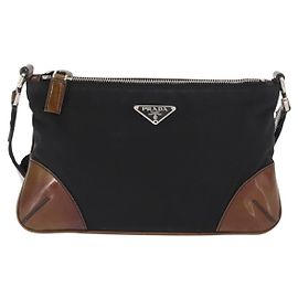 Borsa a Spalla Vintage Prada Tessuto Nero