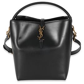 Borsa a secchiello Le 37 in pelle di vitello nera lucida Saint Laurent Nero