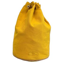 Hermès Polochon Mimile Yellow Canvas Backpack Other