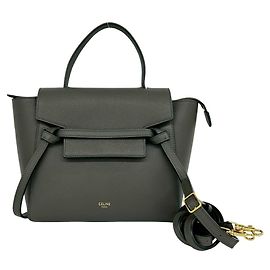 Céline CELINE Gürteltasche Nano aus grauem Leder Braun