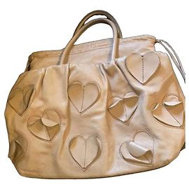 Dolce & Gabbana Nude Leder Tote Bag mit Herzen Fleisch