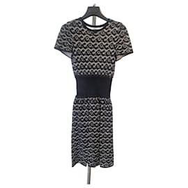 Alaïa Short Lace Dress with Elasticated Belt Black Beige
