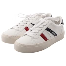 Baskets en cuir MONACO2 de Moncler Blanc Rouge Bleu Marine