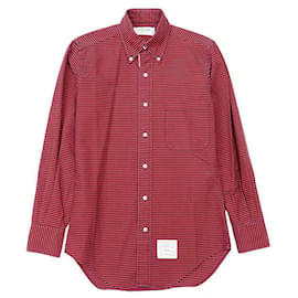 Camicia in cotone Thom Browne Rosso Blu navy