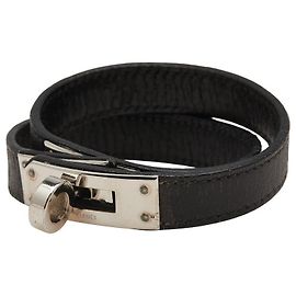 Bracciale Kelly Double Tour in Pelle Box di Hermès Nero