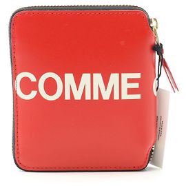 COMME des GARCONS HUGE LOGO Leather Wallet Red