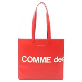 COMME des GARCONS GROßE LOGO Ledertasche Rot