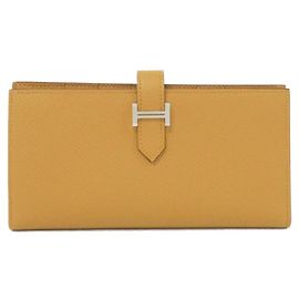 Hermès Cartera Larga Bearn Souffle Epsom Hermes Castaño