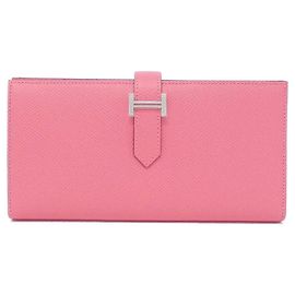Hermès Hermes Bearn Souffle Epsom long wallet Pink
